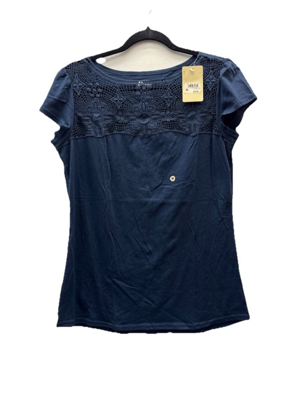 G.H. Bass & Co. Women’s Classic Navy Cotton Shirt Shirt Sleeve Medium Top NWT